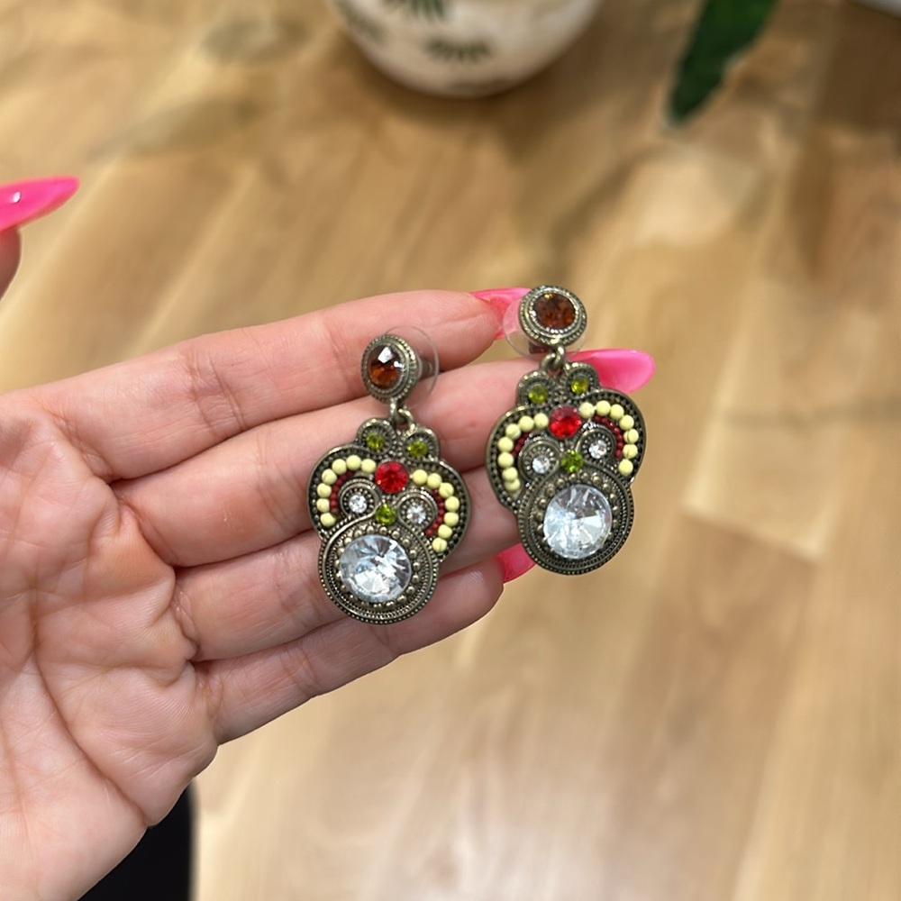 Vintage gold and ruby earrings